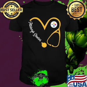 Pittsburgh steelers football stethoscope heart shirt