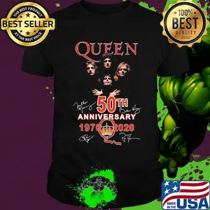 Queen 50th anniversary 1970-2020 signature shirt