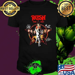 Rush 1968 2020 characters signatures star shirt
