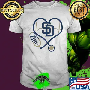 San diego padres baseball stethoscope heart shirt