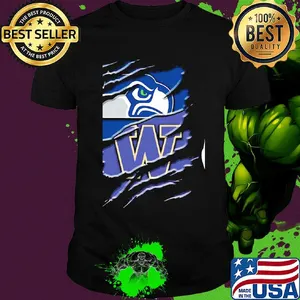 Seattle seahawks and washington huskies football shirt