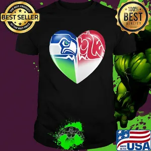 Seattle seahawks and washington state cougars heart shirt