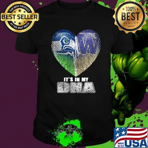 Seattle seahawks and winnipeg blue bombers heart it's in my dna shirt