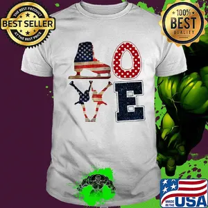Skating Love American flag veteran Independence Day shirt