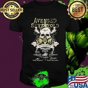Skull avenged sevenfold 21st anniversary 1999 2020 signatures shirt
