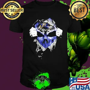 Skull baltimore ravens football logo shirt