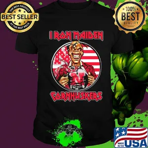 Skull Iron Maiden nebraska cornhuskers american flag independence day shirt
