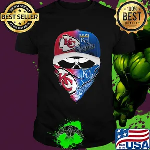 Skull mask kansas city chiefs and kansas city royals shirt