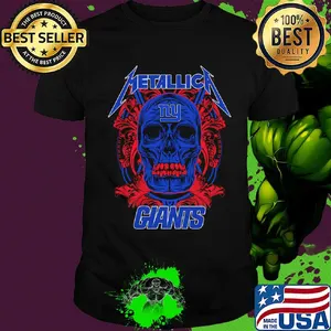 Skull metallica new york giants logo shirt