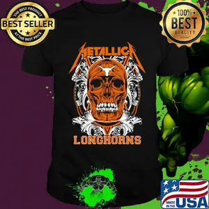 Skull metallica texas longhorns football fish shirt
