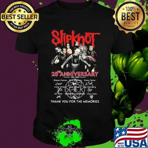 Slipknot 25th anniversary thank you for the memories signatures shirt