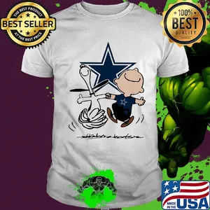 Snoopy and charlie brown dallas cowboys football shirt