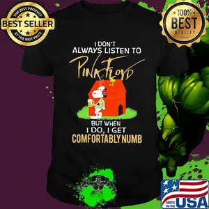 Snoopy and woodstock i don't always listen to pink floyd but when i do i get comfortably numb shirt