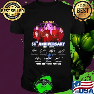 Star trek 54th anniversary 1966 2020 thank you for the memories signatures shirt