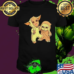 Star wars baby groot and baby yoda shirt