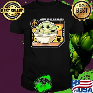 Star wars baby yoda baby on board shirt