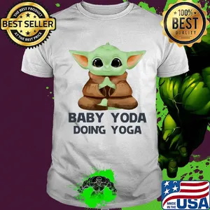 Star wars baby yoda doing yoga shirt