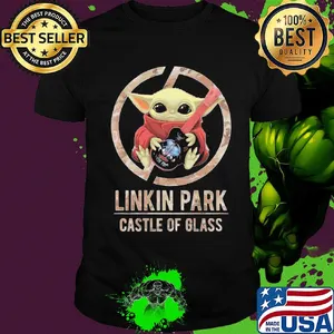 Star wars baby yoda hug guitar linkin park castle of glass shirt