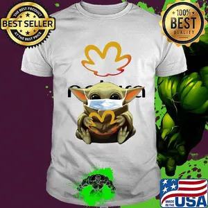 Star wars baby yoda mask hug natura shirt