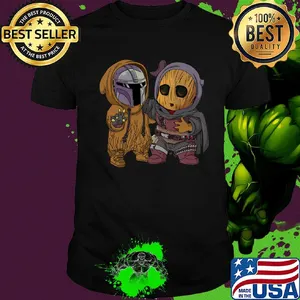 Star wars darth vader and baby groot cartoon shirt
