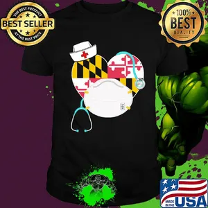 State Symbol of Maryland nurse S6N heart mask shirt
