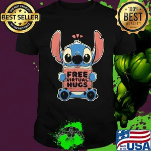 Stitch free virtual hugs heart shirt
