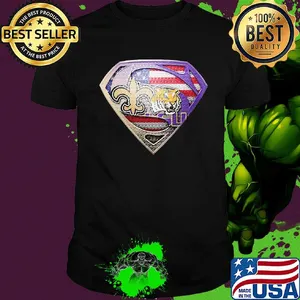 Superman new orleans saints and lsu tigers american flag independence day shirt