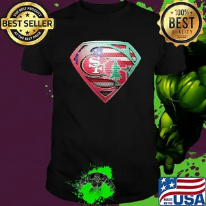 Superman san francisco 49ers vs spine american flag independence day shirt