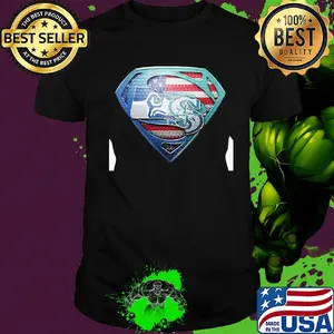 Superman seattle seahawks and seattle mariners american flag independence day shirt