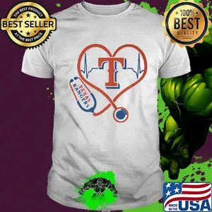 Texas rangers baseball stethoscope heart shirt
