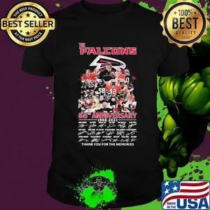 The atlanta falcons 55th anniversary 1966 2021 thank you for the memories signatures shirt