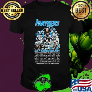 The carolina panthers 25th anniversary 1995 2020 thank you for the memories signatures shirt