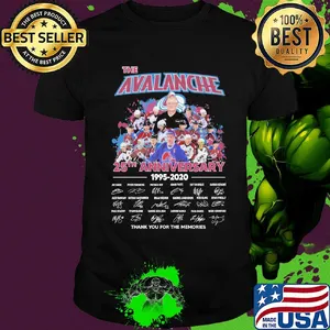 The colorado avalanche 25th anniversary 1995 2020 thank you for the memories signatures shirt