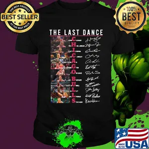 The last dance Chicago Bulls basketball team players signatures shirt