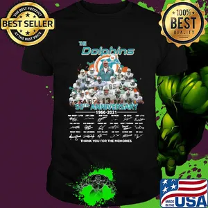 The miami dolphins 55th anniversary 1966 2021 thank you for the memories signatures shirt