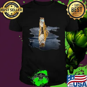 Tigers reflection in the water mask covid-19 shirt