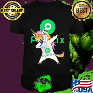 Unicorn mask dabbing publix logo shirt