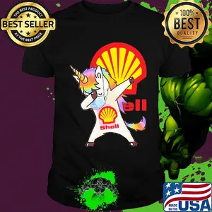 Unicorn mask dabbing shell logo shirt