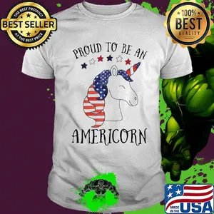 Unicorn proud to be an americorn american flag independence day shirt