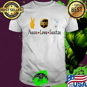 Ups peace love sanitize covid-19 shirt