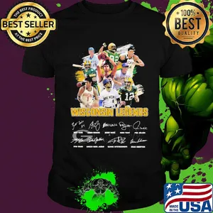Wisconsin legends baseball football basketball signatures shirt