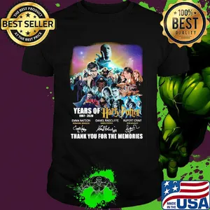 Years of 1997 2020 harry potter thank you for the memories signatures shirt