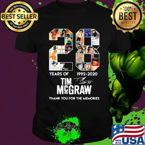 28 years of 1992 2020 Tim McGraw thank you for the memories signature shirt