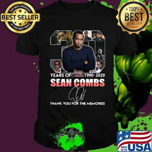 30 years of 1990 2020 sean combs thank you for the memories signature shirt