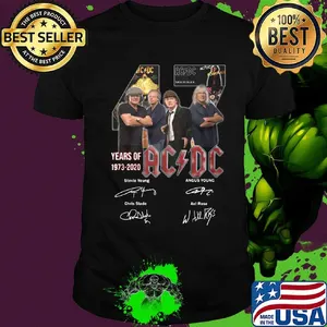 47 years of 1973 2020 acdc signatures shirt