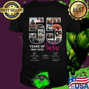 55 years of 1965 2020 pink floyd band members signatures shirt