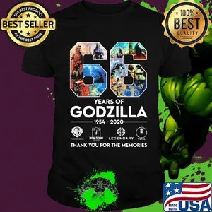 66 years of godzilla 1954 2020 thank you for the memories shirt