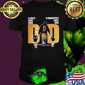 A son's first hero a daughter's first love dad minnesota vikings happy father's day shirt