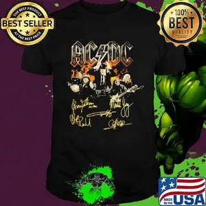 Ac/dc band members signatures shirt