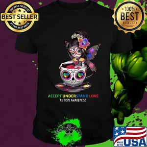 Accept Understand Love Autism Awareness Cup Girl Shirt